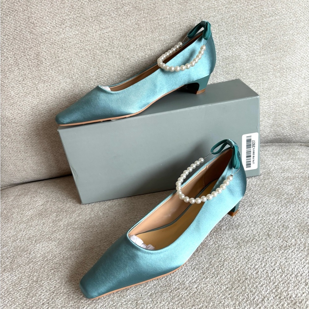 NWT C. Paravano blue satin flats - Picture 3 of 13
